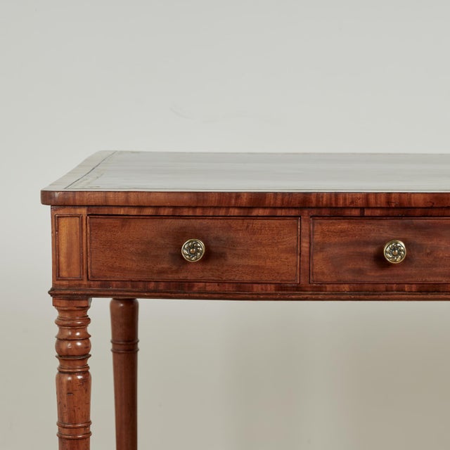 Traditional Antique English Georgian Leather Top Desk For Sale - Image 3 of 16