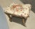 1970s Vintage French Country Floral Vanity Bench W Silver Gilt Base #1 For Sale - Image 5 of 12