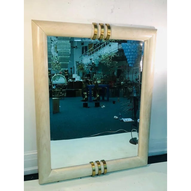 Karl Springer Monumental Large Mirror in the Manner of Karl Springer For Sale - Image 4 of 11