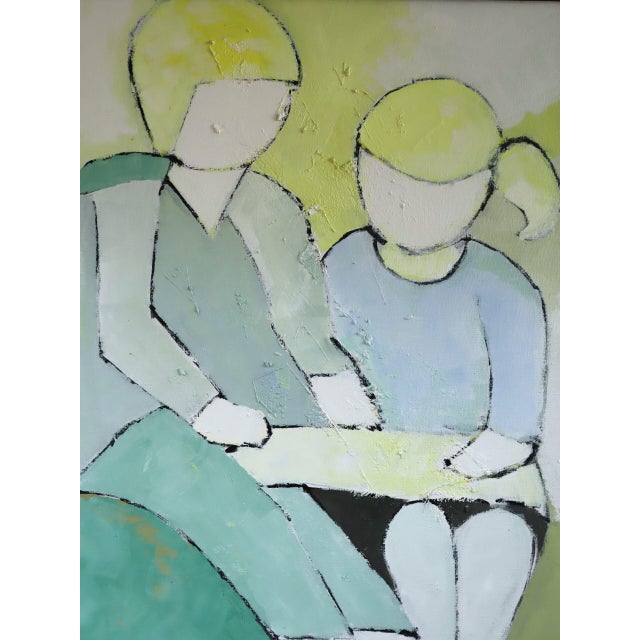 Mint Mid-Century Modern 'Afternoon Lesson' Expressive Figurative Oil Painting by Swedish Artist Hans Osswald (1919-1983), Framed For Sale - Image 8 of 13