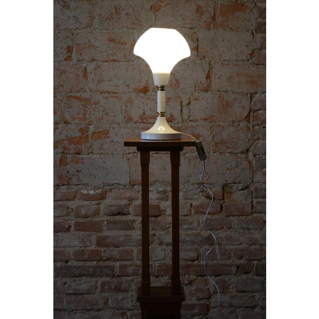 Mid-Century Table Lamp in Brass, Steel and Glass, Czech, 1960s For Sale - Image 9 of 10