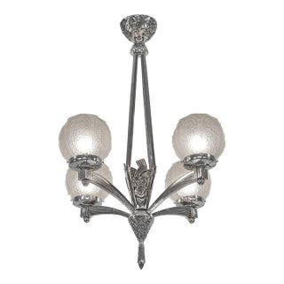 French Art Deco Chandelier by Louis Vandamme - 1930s France For Sale