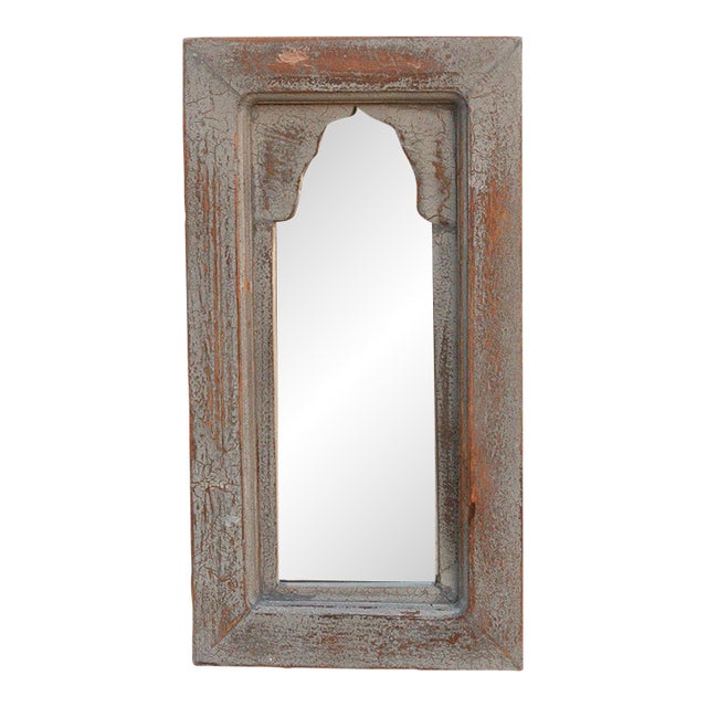 Charming Aged Petite Indian Arched Mirror For Sale