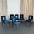 Mid-Century Modern 1940s Set of Six Hollywood Regency Blue Velvet Dining Chairs by Ernst Schwadron For Sale - Image 3 of 12