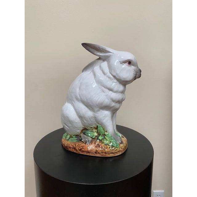 Late 20th Century Contemporary Italian Ceramic Rabbit Figurine Sculpture For Sale - Image 5 of 18