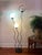 1980s Postmodern Black Metal Triple Globe Floor Lamp With Halo Rings For Sale - Image 4 of 8