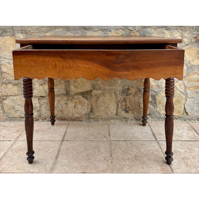 Late 19th Century Provincial Farmhouse Table in Solid Walnut For Sale - Image 4 of 6