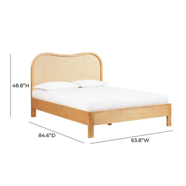 Wood Grappa Natural Wood & Rattan Queen Bed For Sale - Image 7 of 8