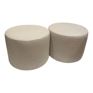Contemporary Upholstered Ottomans - a Pair For Sale