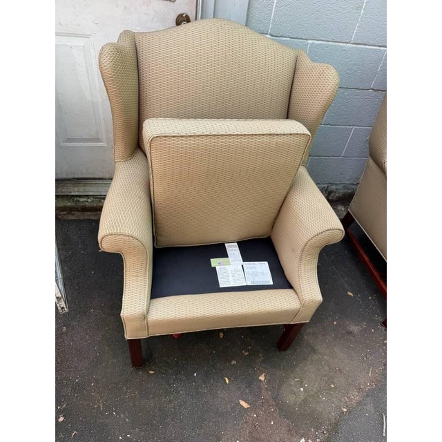 Brown Pair of George III Wingback Chairs by St. Timothy Chair Company For Sale - Image 8 of 18