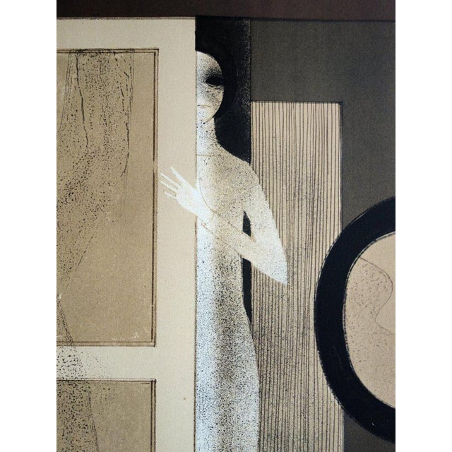 Modern André Minaux, Young Girl in the Locker Room, Original Lithograph For Sale - Image 3 of 6