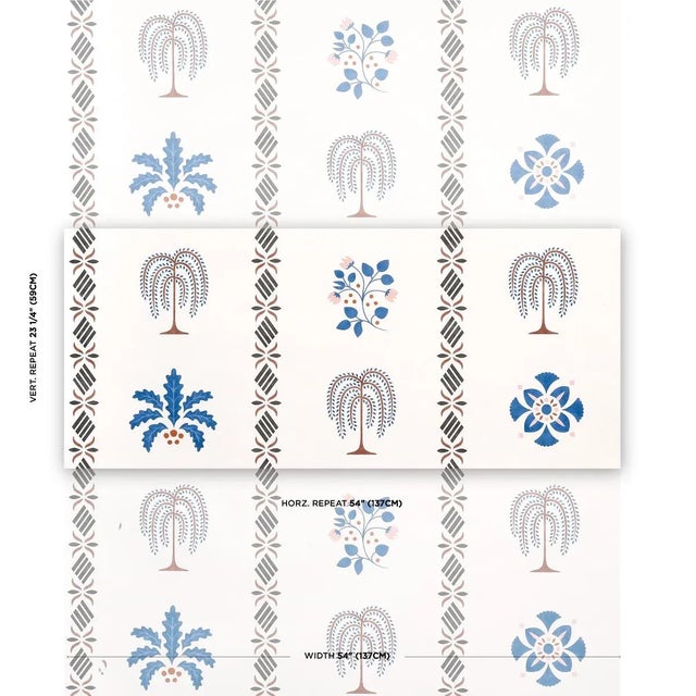Based on hand-drawn artwork from our studio, Willard House Stencil is a charming botanical stripe inspired by American...