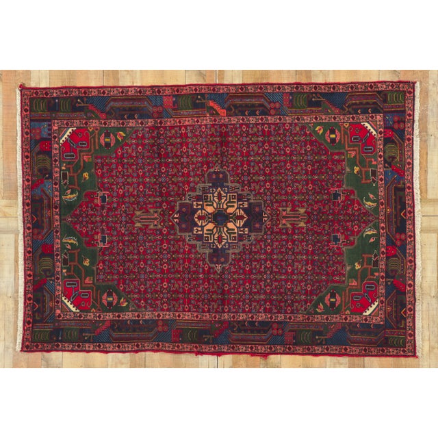 Vintage Persian Hamadan Rug - 05'04 x 07'09 For Sale - Image 9 of 10