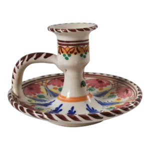 Vintage Hand Painted Puente Spanish Ceramic Candle Holder