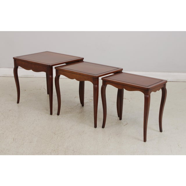 Henredon Cherry French Style Nesting Tables For Sale - Image 9 of 16