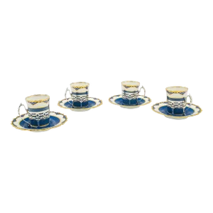 1930s Set of 4 Vintage English Ceramic Cups & Saucers