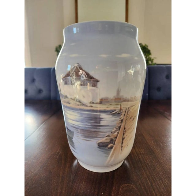 Modern Organic Copenhagen Denmark Coastal Large Porcelain Vase For Sale - Image 10 of 10