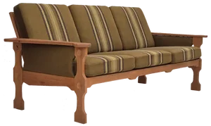 Danish 3-Seater Sofa in Wool and Oak, 1970s