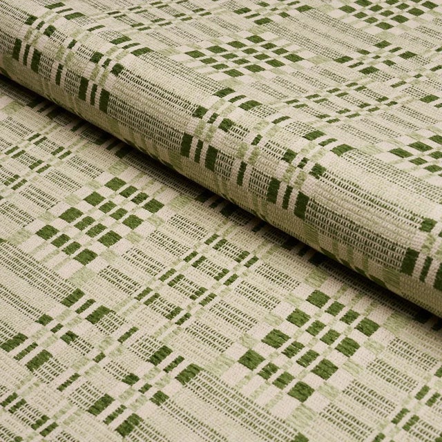 Contemporary Schumacher Brimfield Fabric In Leaf For Sale - Image 3 of 4
