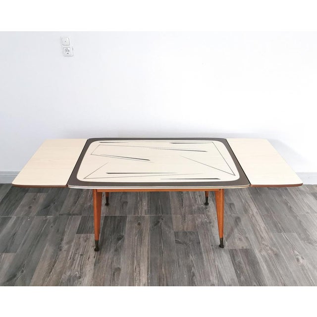 Metal Mid-Century Coffee Table with Abstract Patterned Top, 1950s For Sale - Image 7 of 15