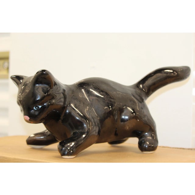Black Cat Figurine from Vallauris France, 1970s For Sale - Image 16 of 18