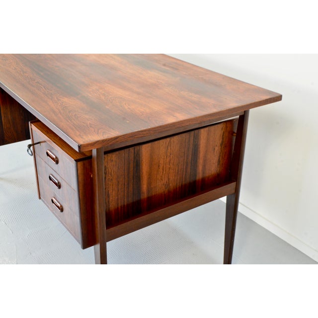 Mid-Century Modern Danish Executive Desk in Teak For Sale - Image 4 of 13