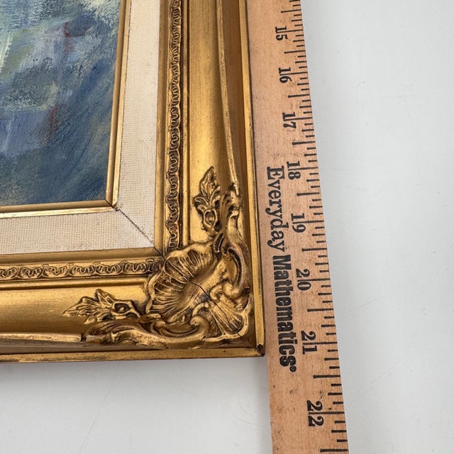 Vintage Modernist Oil Painting Still Life in Gilt Frame - Unsigned For Sale - Image 10 of 12