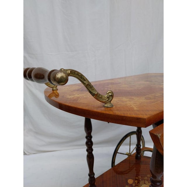 Brown Hollywood Regency Foldable Trolley, 1960s For Sale - Image 8 of 13