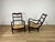 Italian Wooden and Straw Armchairs with Swan Inlays, 1940s, Set of 2 For Sale - Image 4 of 9