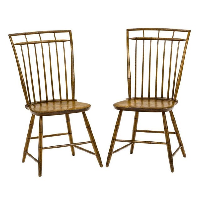Set of Five 19th C. American Bird Cage Windsor Chairs For Sale - Image 4 of 10