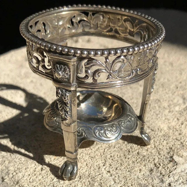 French Early 20th Century Small Dutch Hooykaas Schoonhovense Silver Salt Cellar Frame For Sale - Image 3 of 11