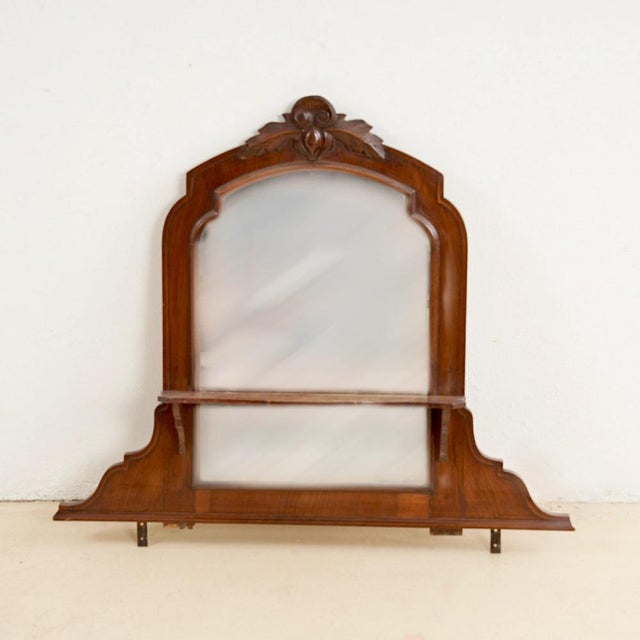 Glass 19th Century Mirror with Shelf For Sale - Image 7 of 7