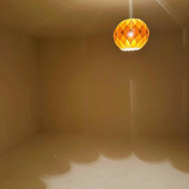 Metal Butterfly Pendant Lamp by Lars Schiøler for Hoyrup Denmark For Sale - Image 7 of 11