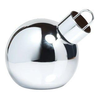 LED Oversized 7.75" Silver Glass Ball Ornament For Sale