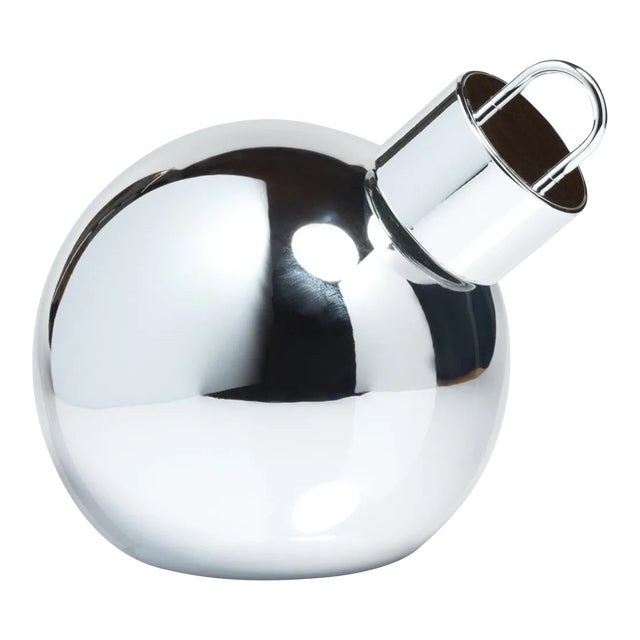 LED Oversized 7.75" Silver Glass Ball Ornament For Sale