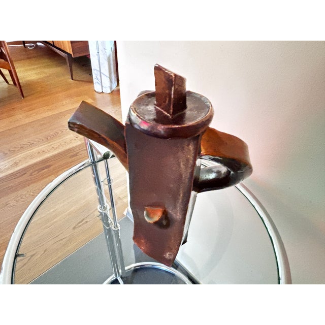 Brown Art Ceramic Coffee Pot from Joe Winter, USA, 1980s For Sale - Image 8 of 10