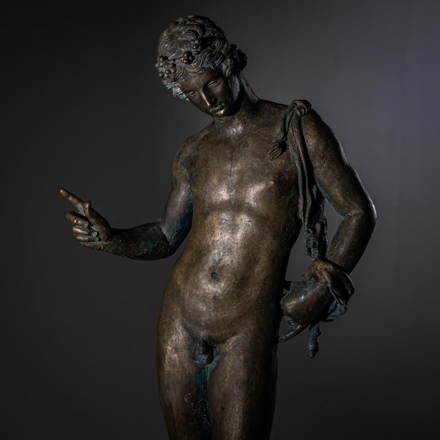 Brown Bronze of Narcissus after the Antique, 20th Century For Sale - Image 8 of 18