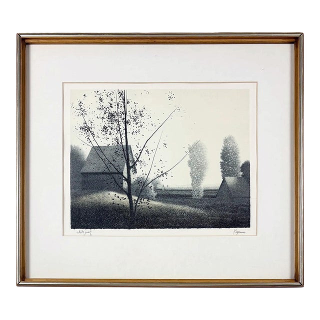 Robert Kipniss, August Shadows, Rare Hand Signed Lithograph, Artist's Proof, Framed, 1977 For Sale