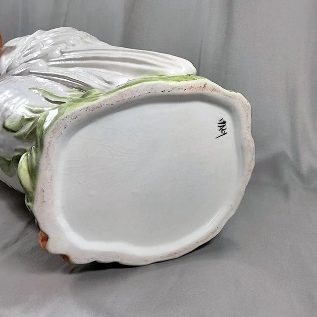Large Vintage Italian Ceramic Standing Swan Jardinière/Planter For Sale - Image 12 of 12