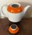 Eschenbach Bavaria Mid-Century Modern Porcelain Teapot or Coffee Pot With Brown and Orange Stripes For Sale - Image 12 of 16