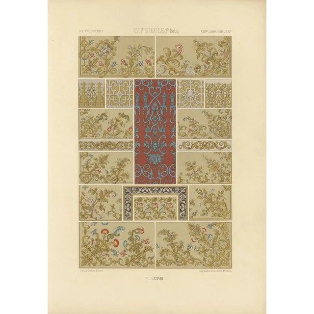 Dufour & Durin after Albert Racinet, LXXVIII of L’Ornement Polychrome, 1869, Paper For Sale