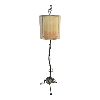 John Richard Sculptural Iron & Stone Floor Lamp For Sale