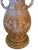 Orange 1960s Hollywood Regency Ceramic Lamp, Pale Orange With White Chinoiserie Decoration. Terra Cotta Base. Original Lampshade With Greek Key Tape Trim For Sale - Image 8 of 9