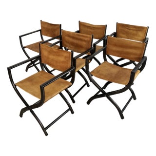 Restoration Hardware French Director’s Dining Chairs - Set of 6 For Sale
