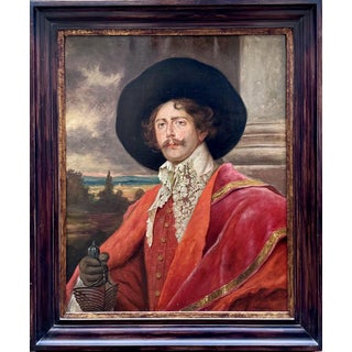 Chavannes, Portrait of a Man with a Sword, 1800s, Oil on Canvas, Framed For Sale