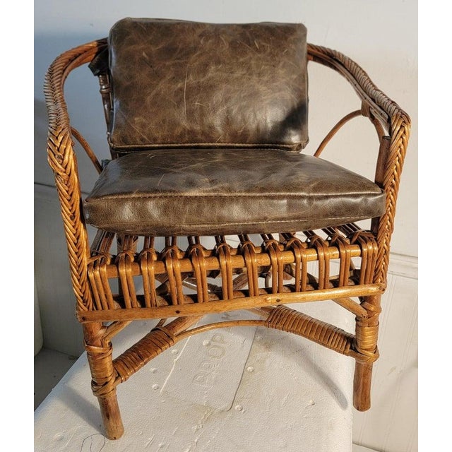 Folk Art 1940s Haywood Wakefield Rattan Child's Chair For Sale - Image 3 of 11