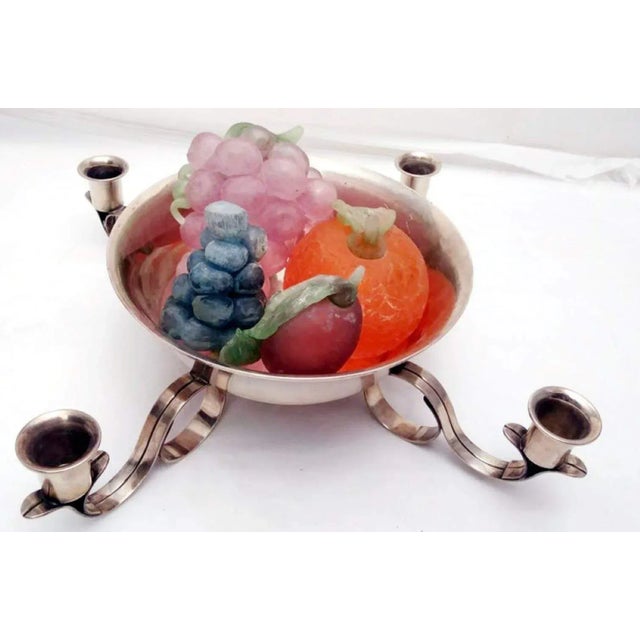 Modern Tiffany & Co. Centerpiece Bowl Four-Light Candelabra For Sale - Image 3 of 7