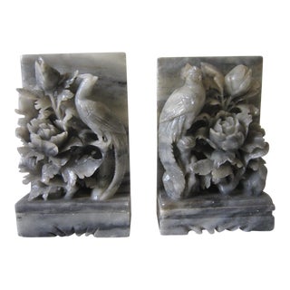 Carved Stone Bookends - a Pair For Sale