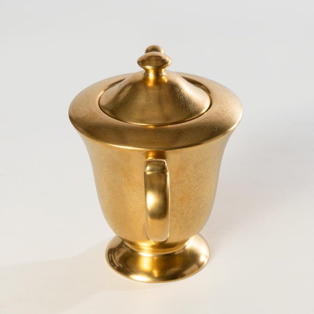 Ceramic Vintage Mid-Century Modern Pickard China Gold Tea Set - 3pcs For Sale - Image 7 of 17