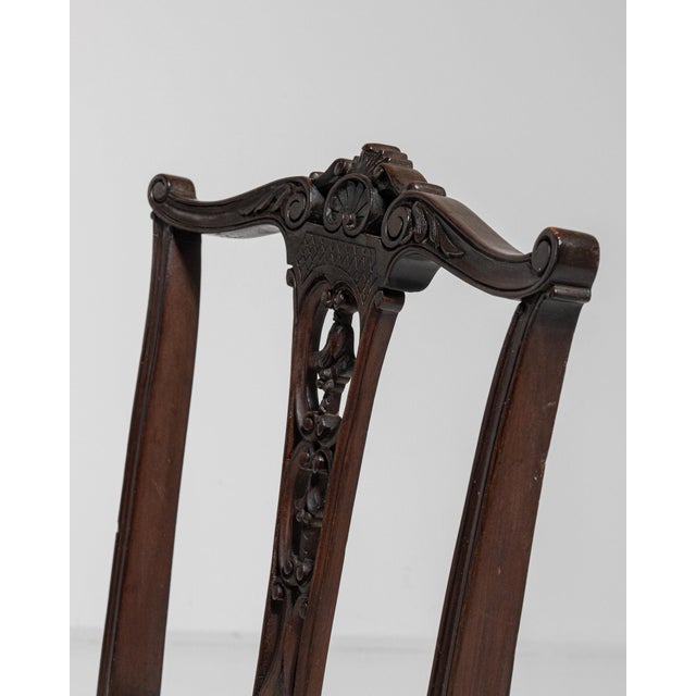 Chippendale 19th Century France Chippendale Cream Wood Lounge Chair For Sale - Image 3 of 11